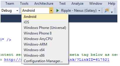 selected Android platform